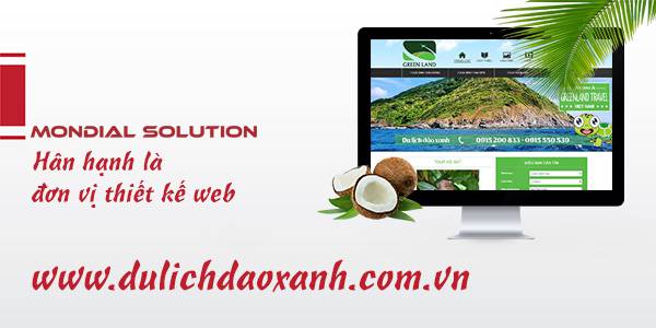Mondial thiết kế web site dulichdaoxanh.vn