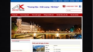 Thiết kế web công ty Du lịch Anh Kiệt