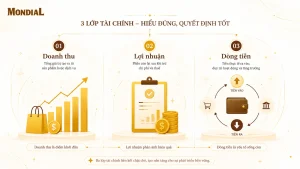 Minh họa so sánh doanh thu lợi nhuận và dòng tiền trong doanh nghiệp